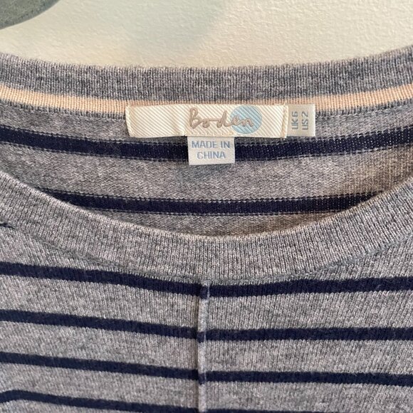 Boden Wool Blend Gray Stripped Sweater, size 2 - Picture 3 of 8
